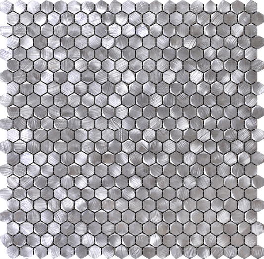 Medium Hex Silver Aluminum Mosaic