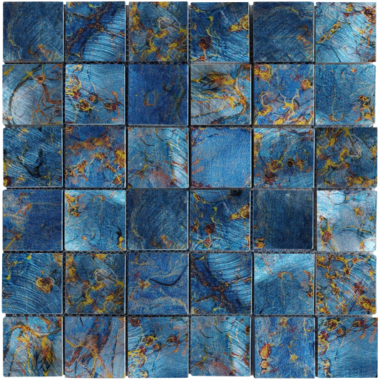 2x2 Blue Aluminum Mix Mosaic