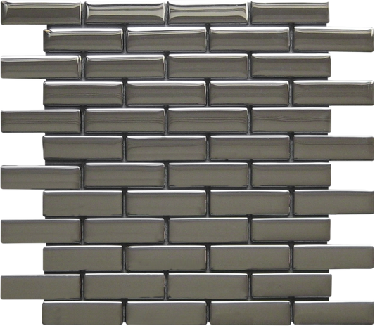 1x3 Brick Silver Gloss Mosaic