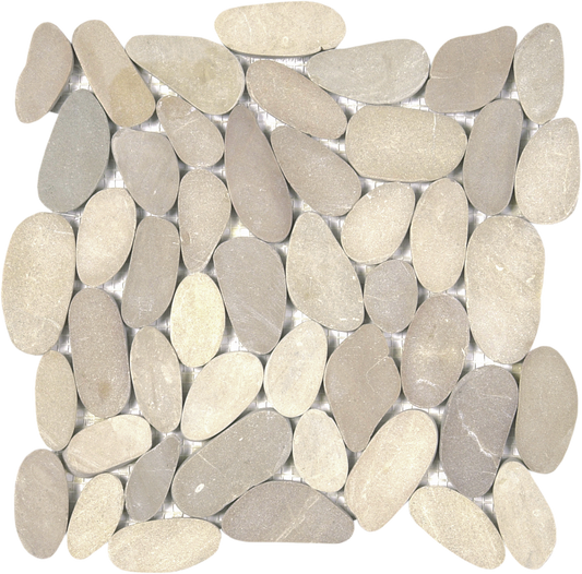 Beige XL Sliced Matte Pebble Interlocking