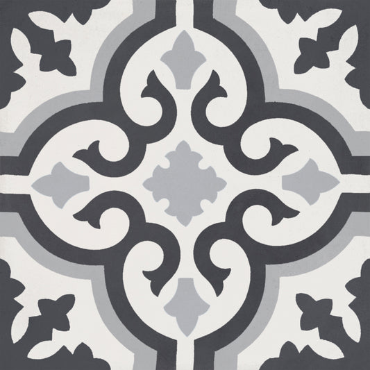 8x8 Classic White Grey Black Pattern