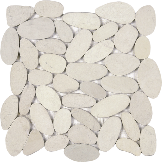 White XL Sliced Matte Pebble Interlock